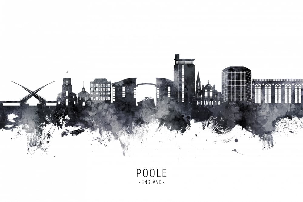 Poole England Skyline by Michael Tompsett — canvas wall art