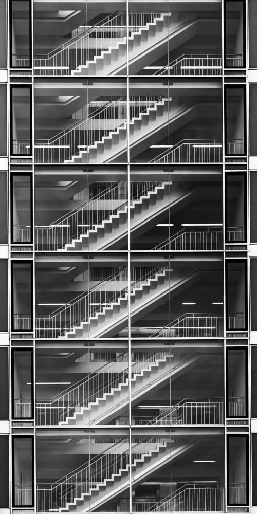Modern Stairwell Geometry by Andy Dauer — canvas wall art