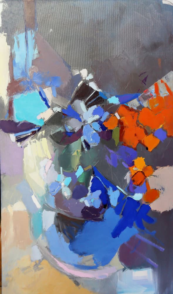 Vibrant Abstract Flowers by Elena Shraibman — canvas wall art