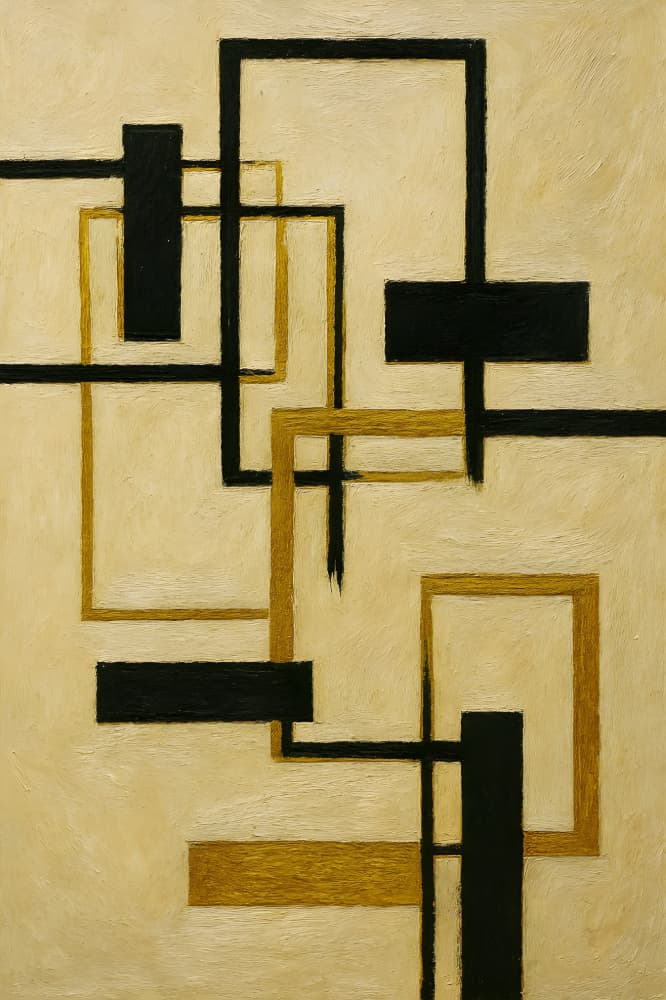 Black and Gold Geometry by HUGO — canvas wall art