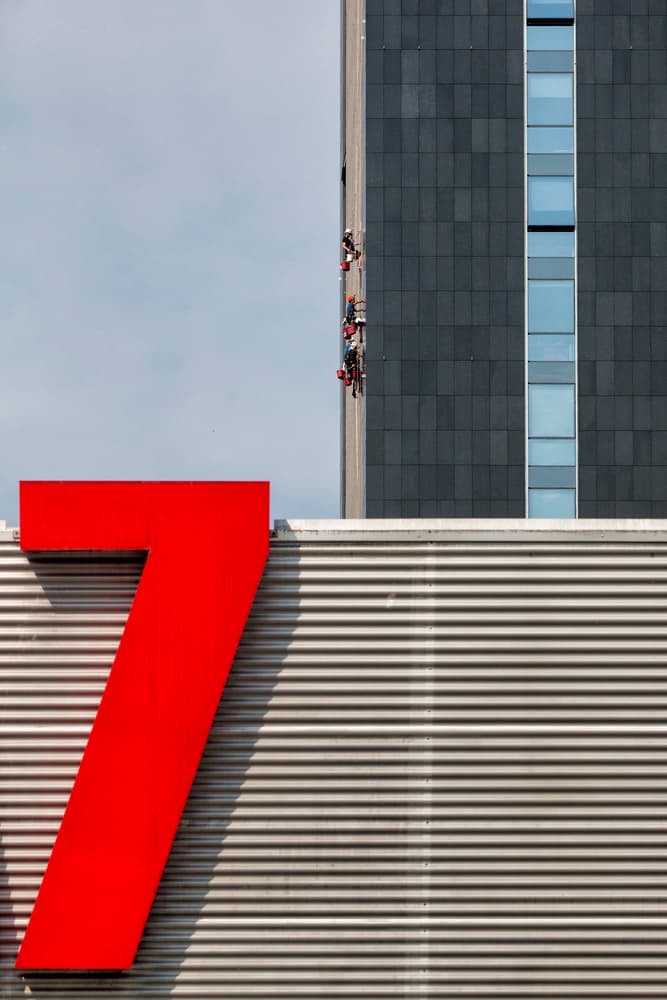 High Rise Red Seven by Jurij Bizjak — canvas wall art