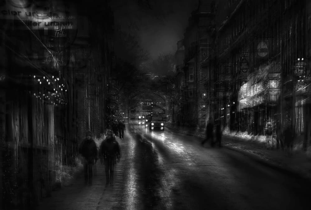 Dark Urban Evening by Yvette Depaepe — canvas wall art