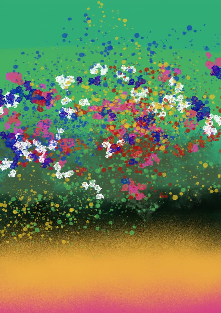 Vibrant Splatter Meadow by Cesare Bellassai Art — canvas wall art