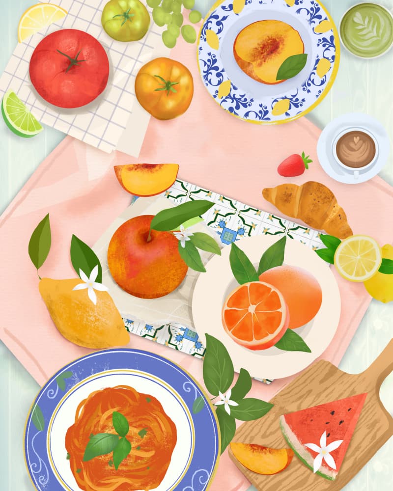 Summer Brunch by Petra Lizde — canvas wall art