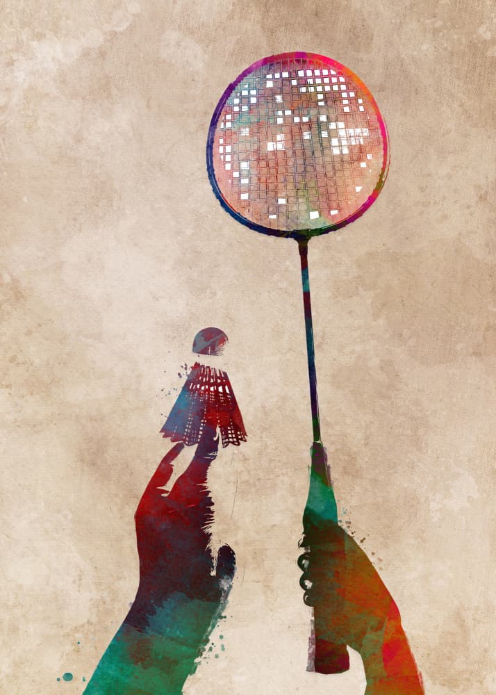 Colorful Badminton Disco by Justyna Jaszke — canvas wall art