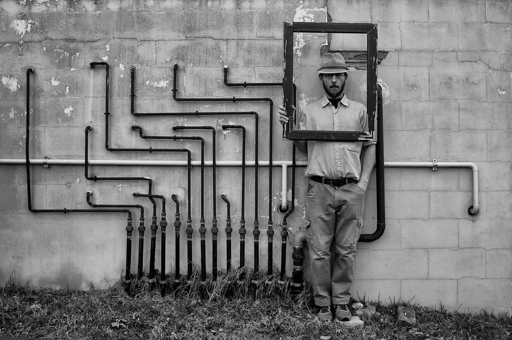 Framed Man Industrial Wall by Carlo Ferrara — canvas wall art