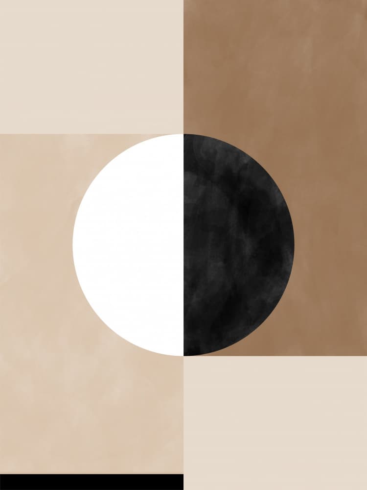 Neutral Half Moon by Elena Ristova — canvas wall art