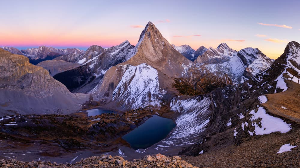 Majestic Mountain Dawn by Jenny L. Zhang — canvas wall art