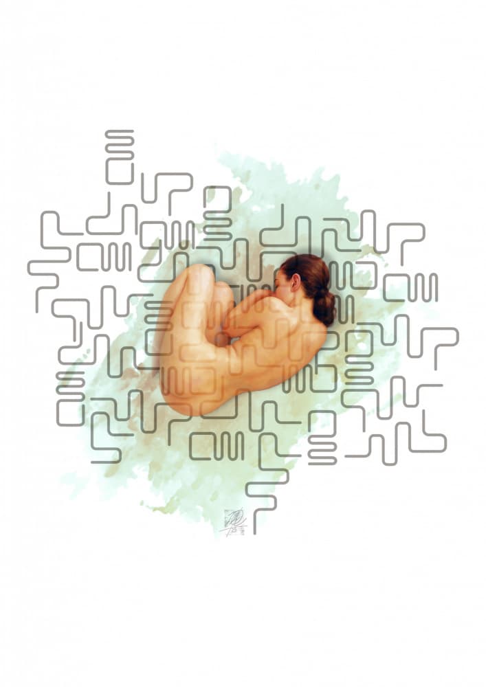 Nude Woman Serene Abstract by Osvaldo Russo — canvas wall art