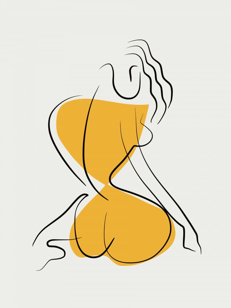 Flowing Golden Form by Little Dean — canvas wall art