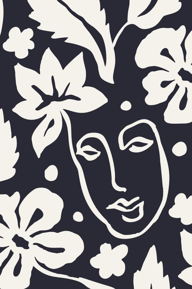 Serene Floral Face by Anna Rose — canvas wall art