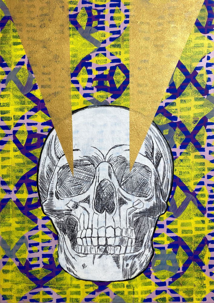 Radiant Skull Pattern by David Galan — canvas wall art