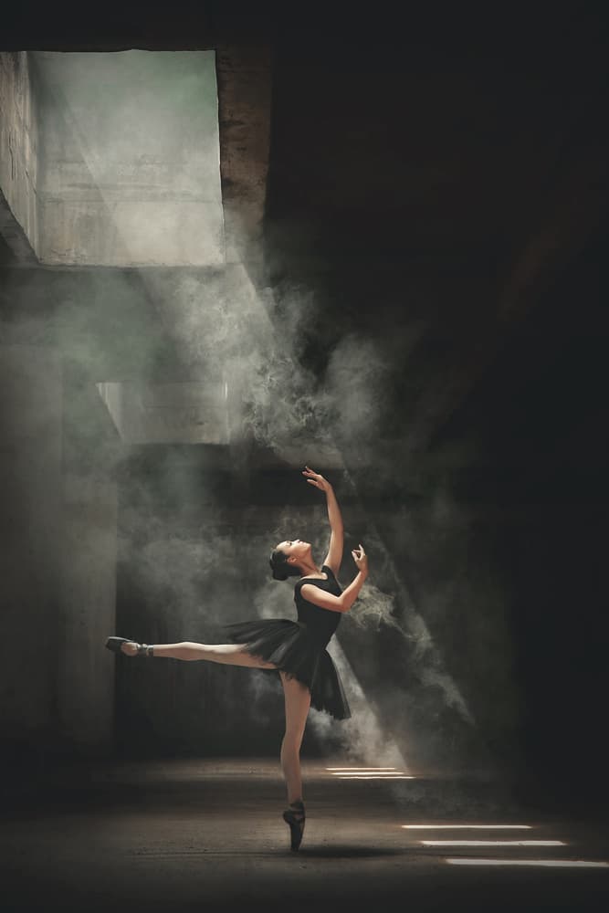 Ballerina In Dramatic Light by Sebastian Kisworo — canvas wall art