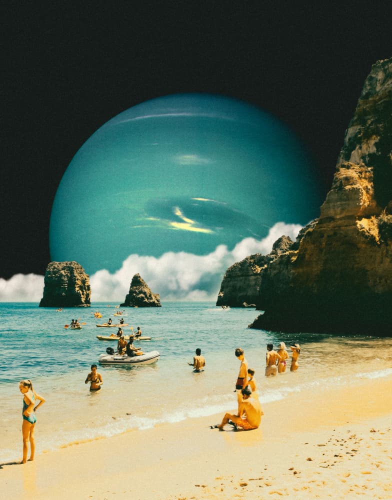 Space Beach by Taudalpoi — canvas wall art