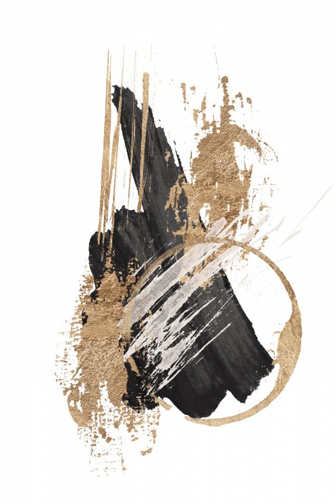 Elegant Black Gold Abstract by Sally Ann Moss — canvas wall art