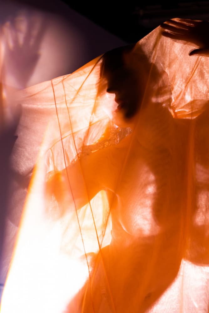 Woman In Glowing Fabric by Francisco Ross — canvas wall art