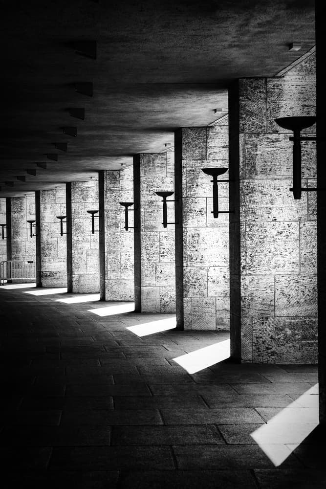 Light and Shadow Corridor by Peter Pfeiffer — canvas wall art