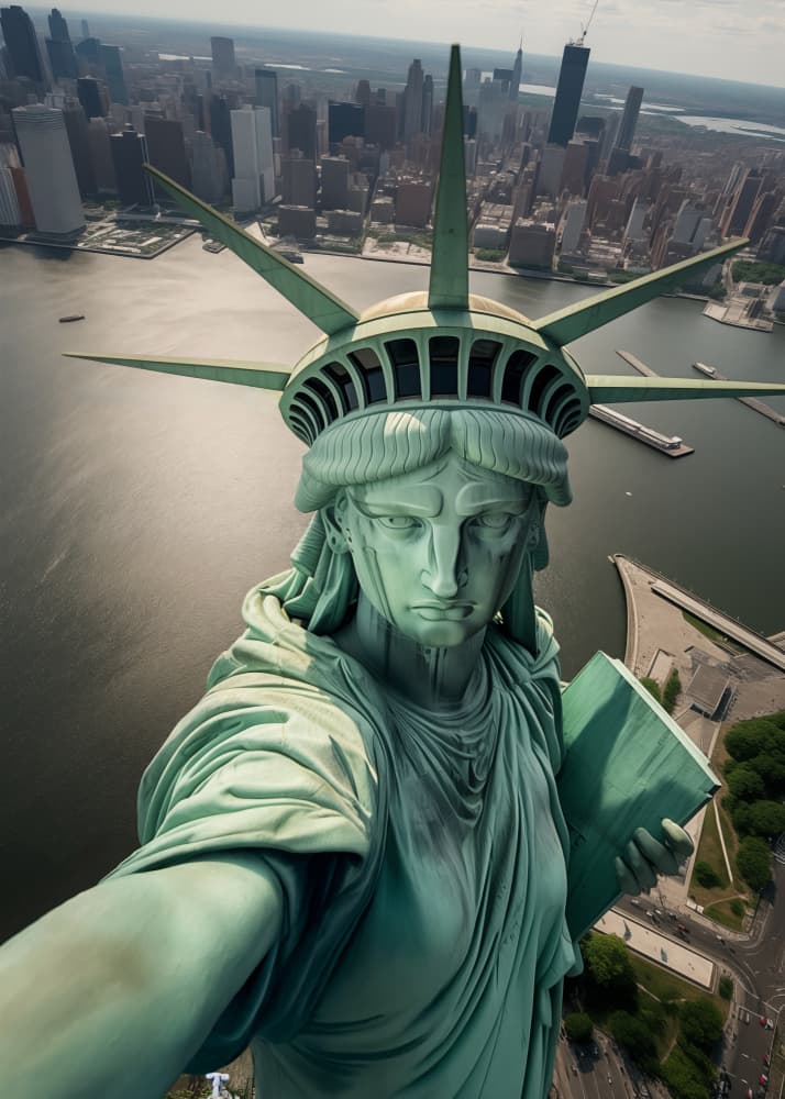 Statue Liberty Selfie View by Andreas Magnusson — canvas wall art