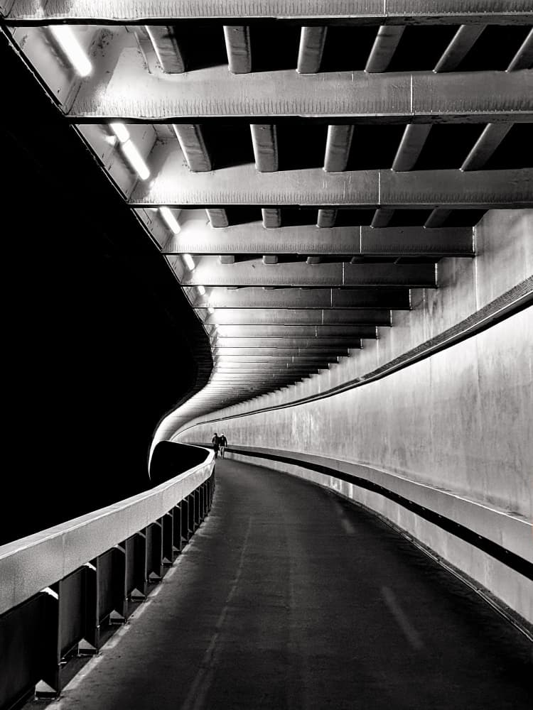 Curved Urban Walkway by Renata Apanaviciene — canvas wall art