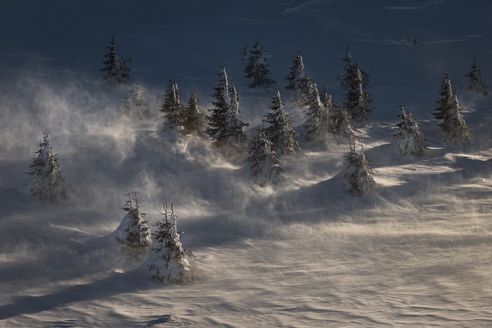 Windy Winter Mountain by Vlad Paulet — canvas wall art