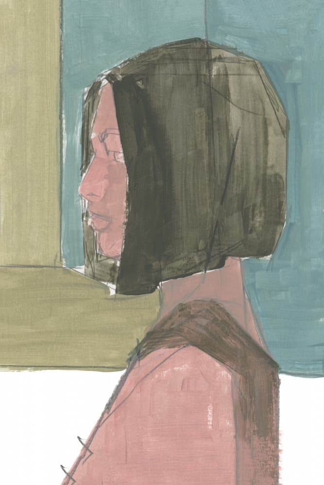 Modern Woman Profile by cartissi — canvas wall art