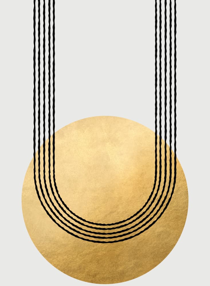 Abstract Golden Arches by Rosana Laiz Blursbyai — canvas wall art
