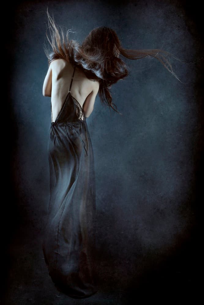 Ethereal Woman Dark Gown by Olga Mest — canvas wall art