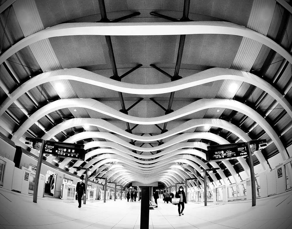 Modern Wavy Subway Station by KIMIO KOBAYASHI — canvas wall art