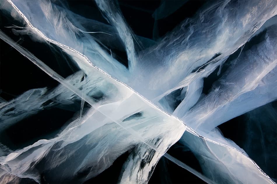 Abstract Blue Ice by Andrey Narchuk — canvas wall art