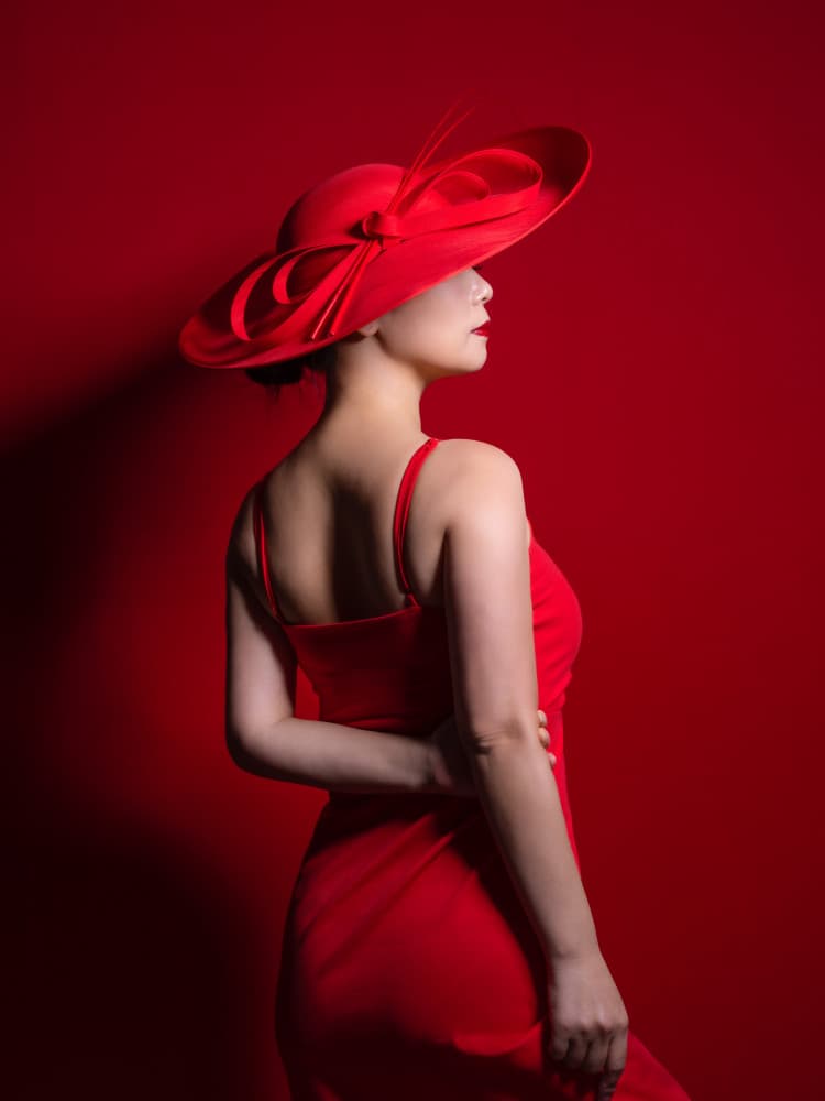 Red Hat Elegance by Jeff Wang — canvas wall art