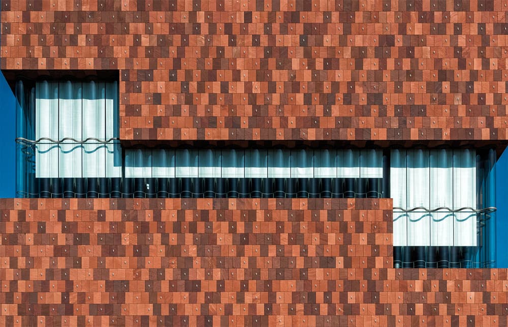 Modern Brick Facade by Jef Van den Houte — canvas wall art