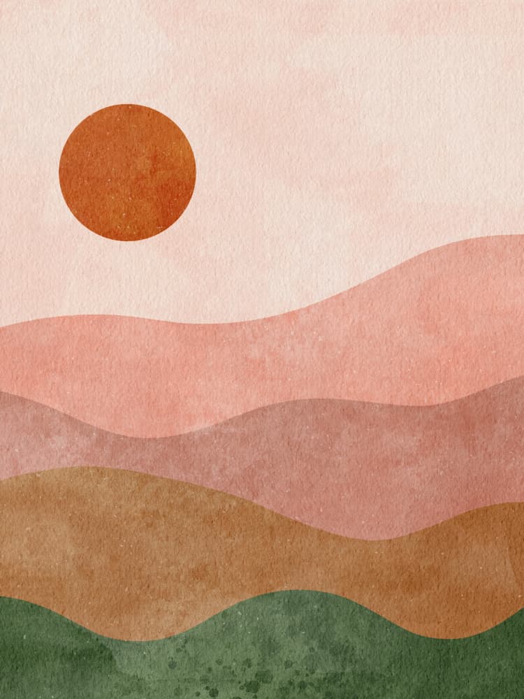 Layered Desert Sunscape by Marianne Bassil — canvas wall art