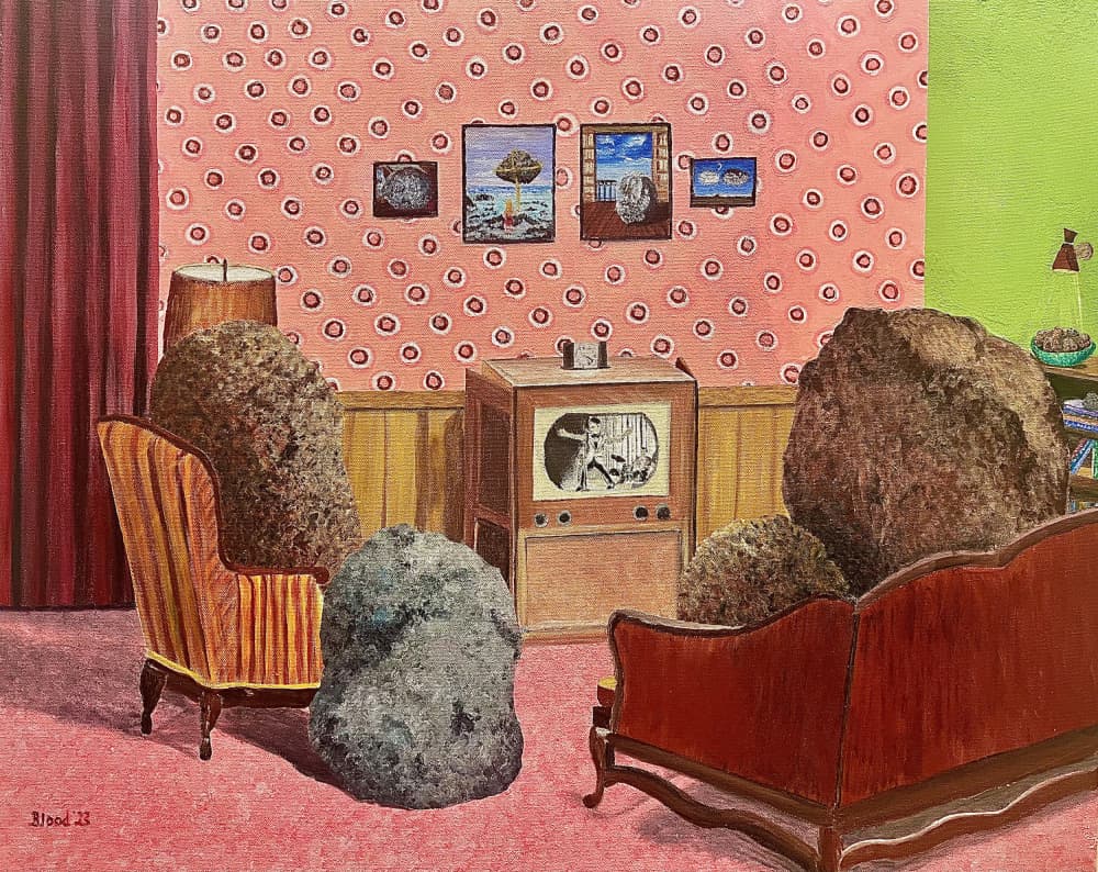 Rocks Watching Television by Tom Blood — canvas wall art
