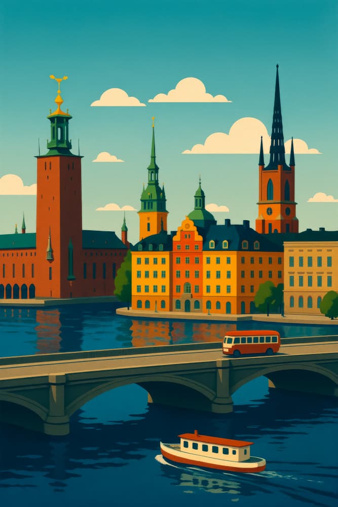 Stockholm Travel Poster by Taudalpoi — canvas wall art