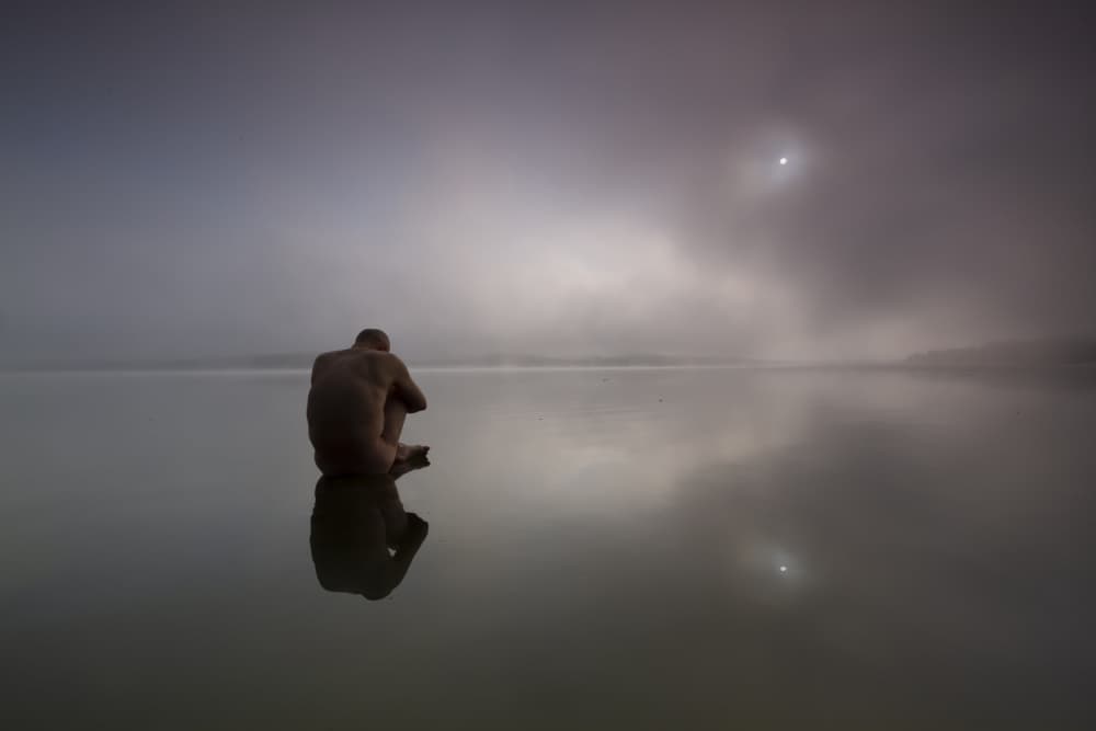 Misty Lake Solitude by Leszek Paradowski — canvas wall art