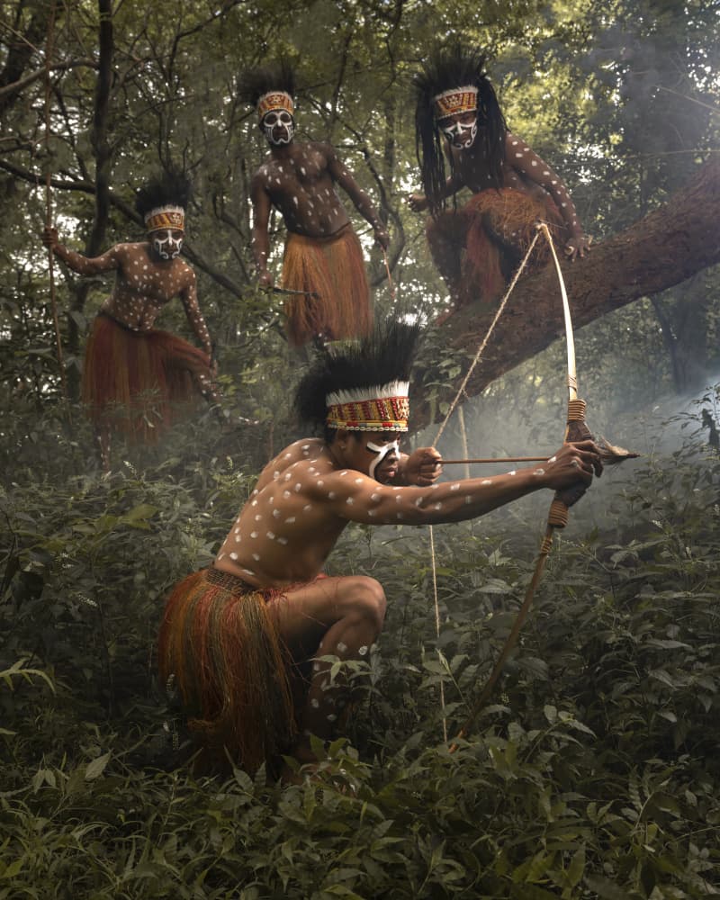 Indigenous Jungle Hunters by Magdalena Fifi — canvas wall art
