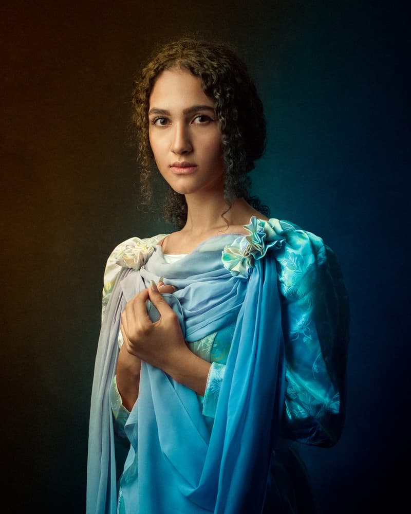 Blue Renaissance Portrait by Mehdi Mokhtari — canvas wall art