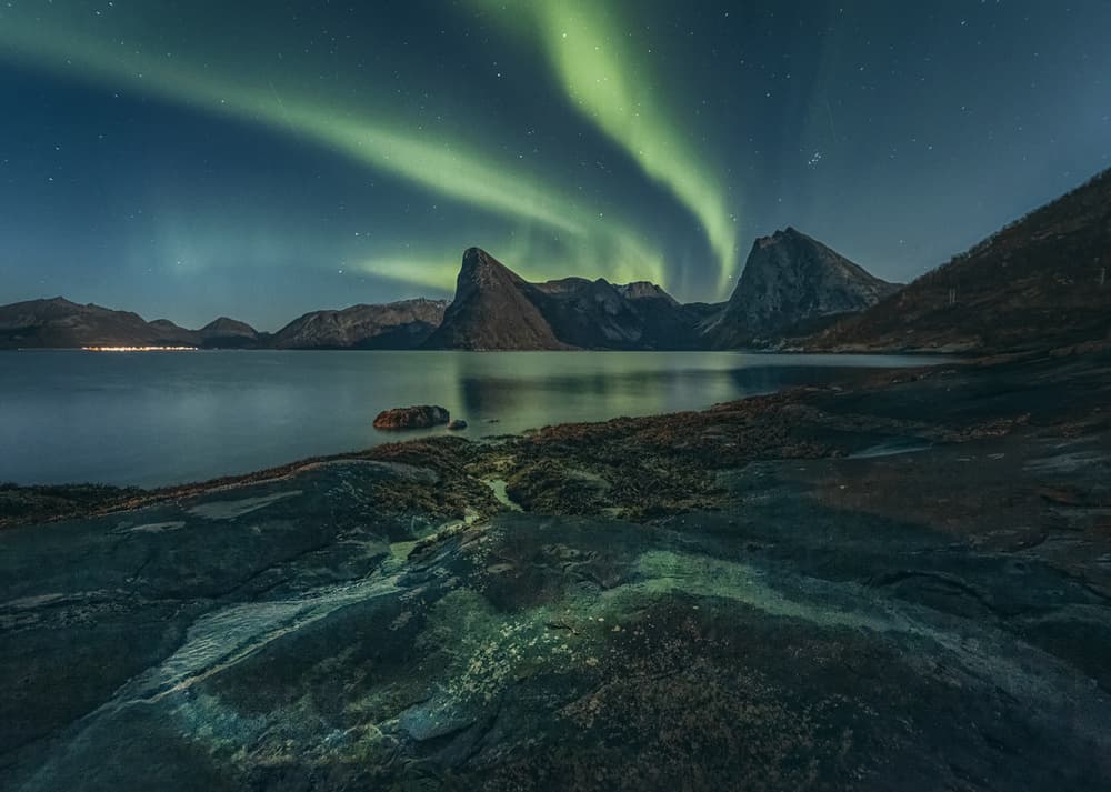 Majestic Aurora Fjord by Peter Svoboda MQEP — canvas wall art
