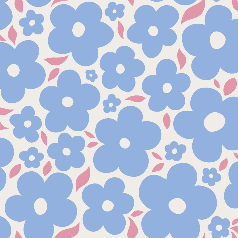 Sweet Blue Floral Pattern by Alexandra Weise — canvas wall art