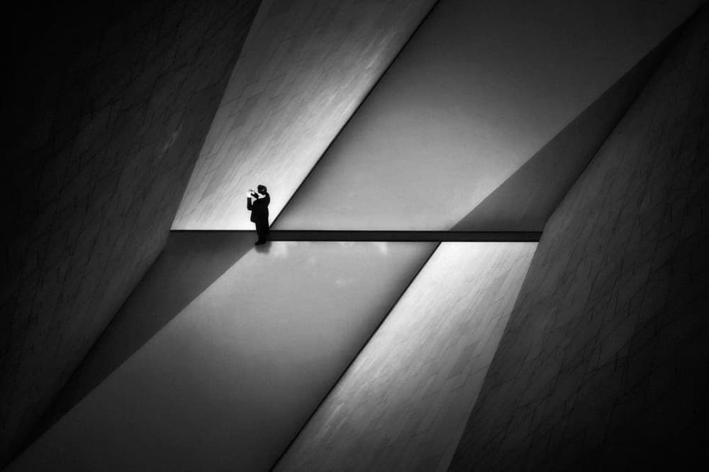 Solitary Figure Architecture by Holger Droste — canvas wall art