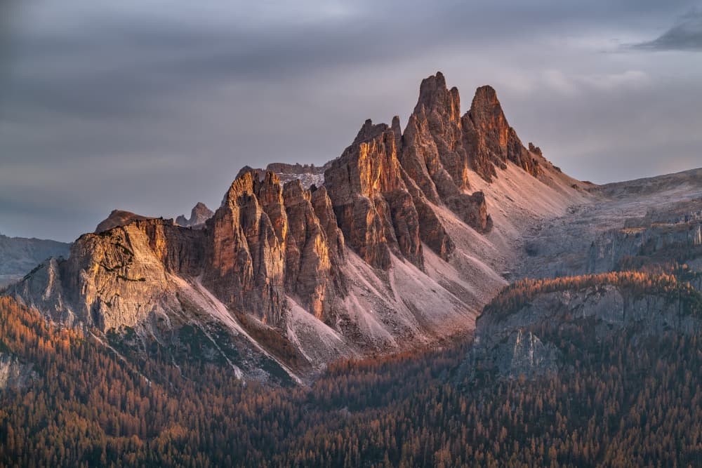 Golden Alpine Peaks by Ariel Ling — canvas wall art