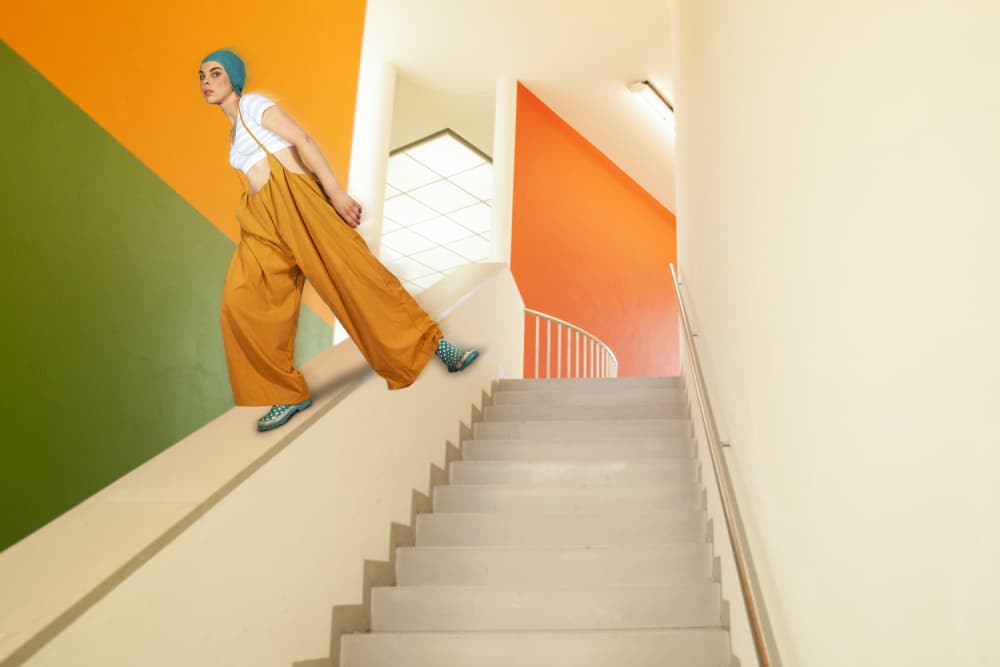 Colorful Geometric Stride by Christine von Diepenbroek — canvas wall art
