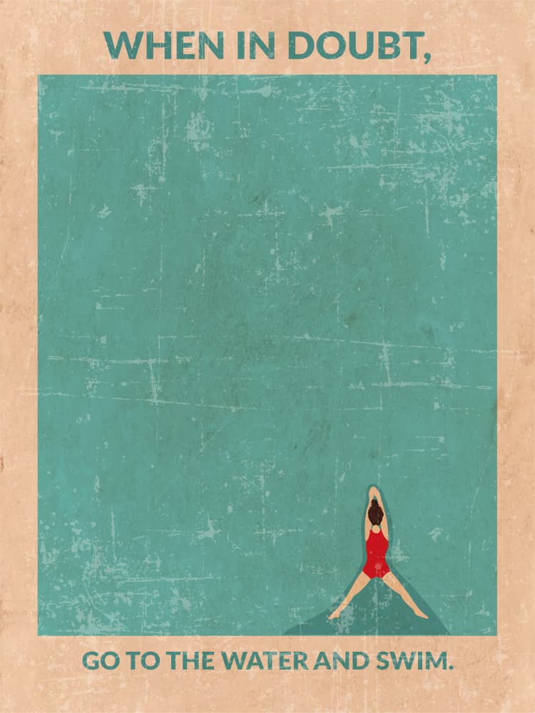 Woman Swimming Pool by WallChart Art Studio — canvas wall art