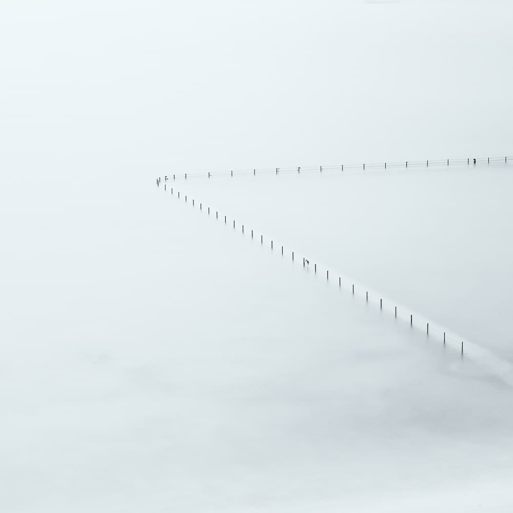 Minimalist Winter Fences by Jean-Marc Aloy — canvas wall art