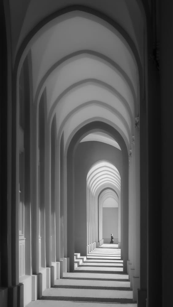 Elegant Arched Corridor by Andy Dauer — canvas wall art