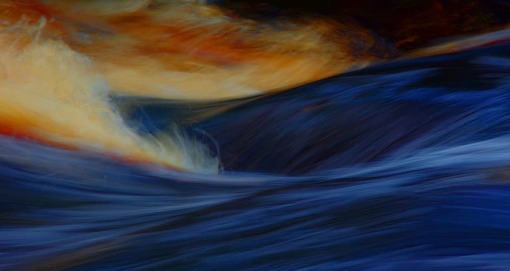 Golden River Flow by Ylva Sjögren — canvas wall art