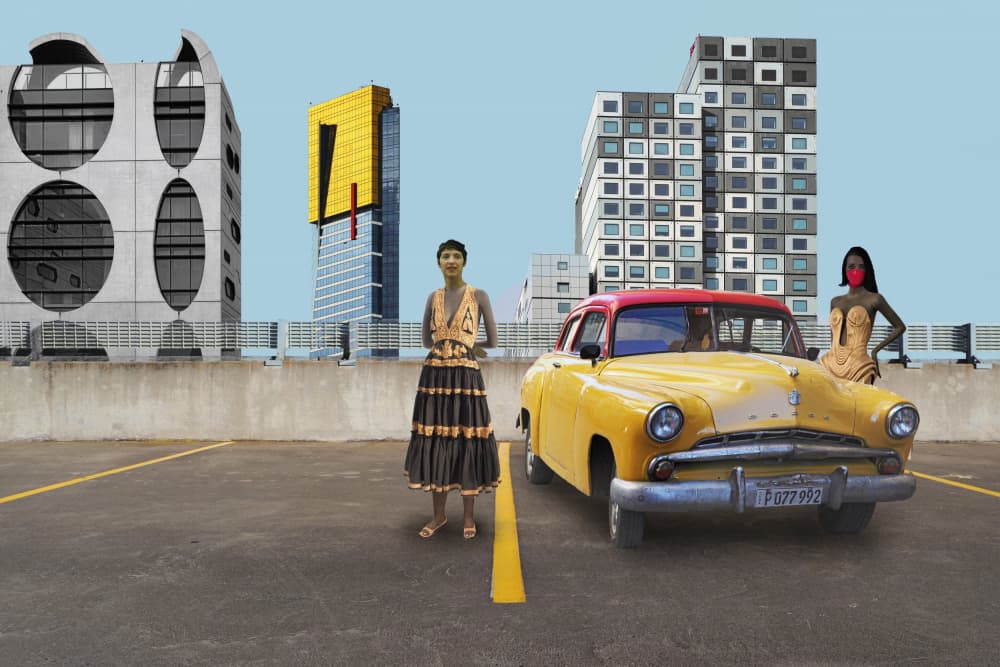 Urban Fashion Vintage Car by Peter Hammer — canvas wall art