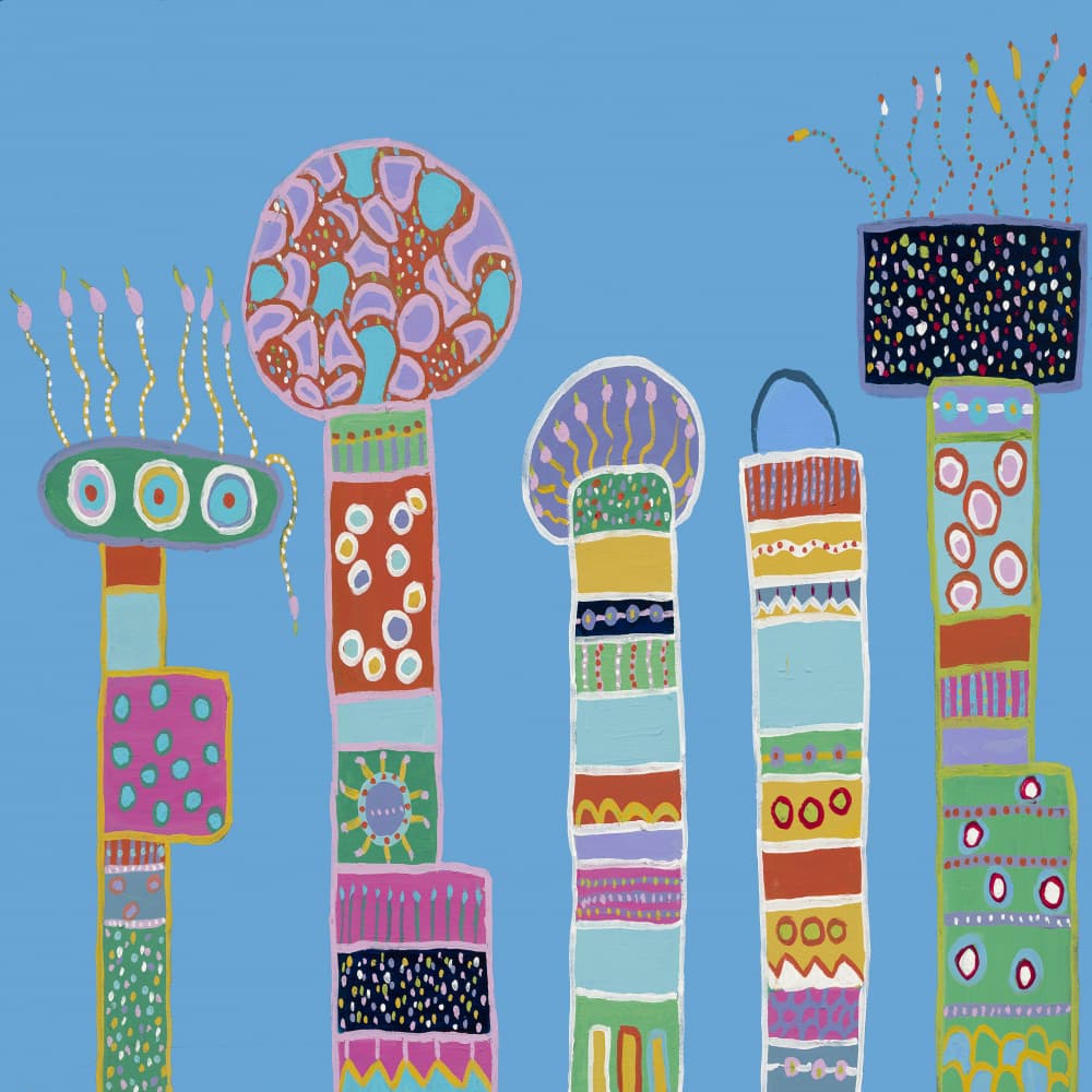 Whimsical Pattern Towers by Helen Joynson — canvas wall art