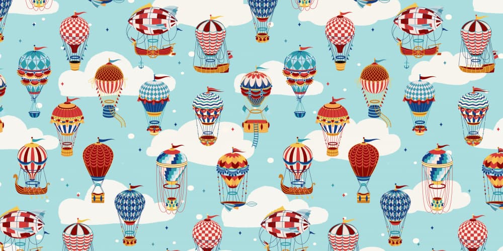 Whimsical Hot Air Balloons by Sue Skellern — canvas wall art
