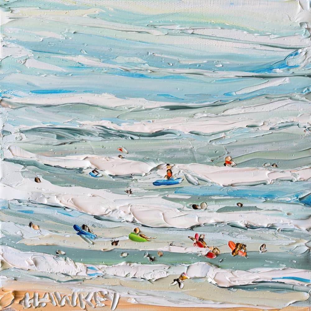 Textured Ocean Swimmers by Angela Hawkey — canvas wall art
